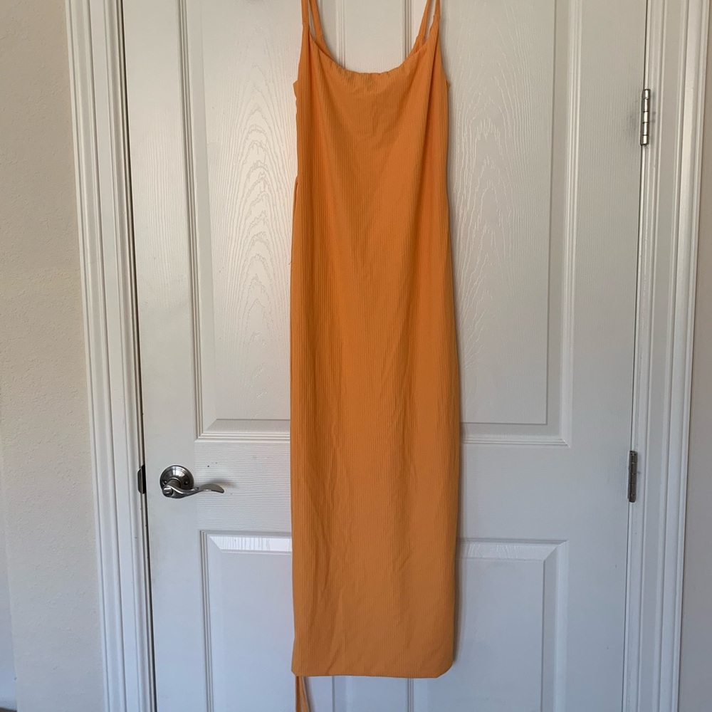 Kookai Ribbed Belted Midi Dress Size 1